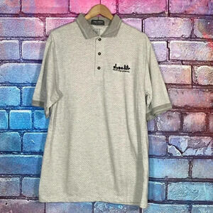 Page & Tuttle Men's Large Grey Polo Shirt Quarter Button Up